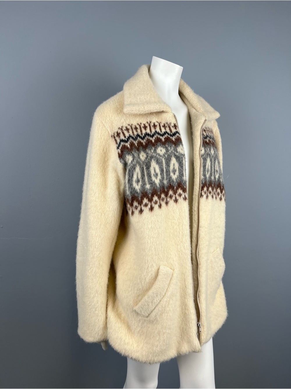 Caldwell TipTop Pure Virgin Wool Zip-Front Cozy Jacket MADE IN CANADA - Picture 2 of 6